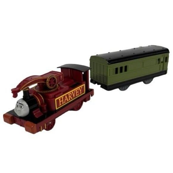 Tomy Trackmaster Thomas & Friends HARVEY & Green Coach Motorized Train See VIDEO - Picture 1 of 16